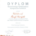 Tytuł Honorowego Ambasadora Kongresów Polskich dla prof. Henryka Skarżyńskiego