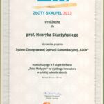 Prof. Henryk Skarżyński wyróżniony za „SZOK”®