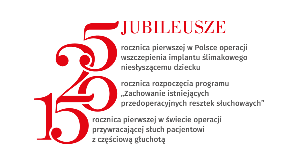 25 rocznica pierwszego w Polsce wszczepienia przez prof. Henryka Skarżyńskiego implantu ślimakowego  osobie niesłyszącej – obchody i wydarzenia naukowo – artystyczne